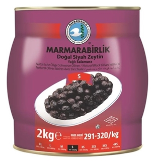 Marmarabirlik Yağlı Salamura Doğal Siyah Zeytin S 2 kg ürün resmi