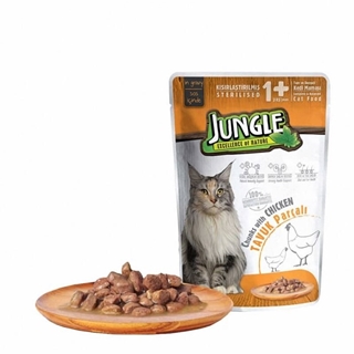 Jungle Pouch Yetişkin Kedi Maması Tavuk Parçalı 100 Gr ürün resmi