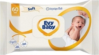 Evy Baby Kapaklı Paraben İçermeyen Islak Havlu 60 Lı ürün resmi