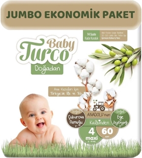 Baby Turco Doğadan 60 Lı Jumbo Maxi İkiz Paket ürün resmi