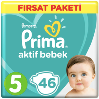 Prima Bebek Bezi Aktif Bebek 5 Beden Junior Fırsat Paketi 46 Adet ürün resmi