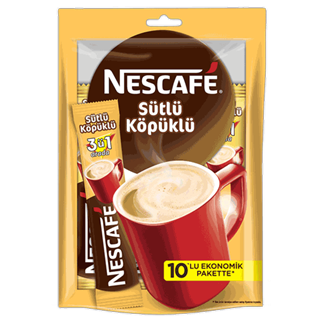 Nescafe Sütlü Köpüklü 3ü1 Arada (10x18 Gr) 180 Gr ürün resmi