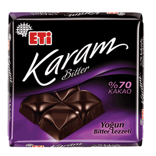 Eti Karam %70 Kakaolu Bitter Çikolata Kare 60 Gr ürün resmi